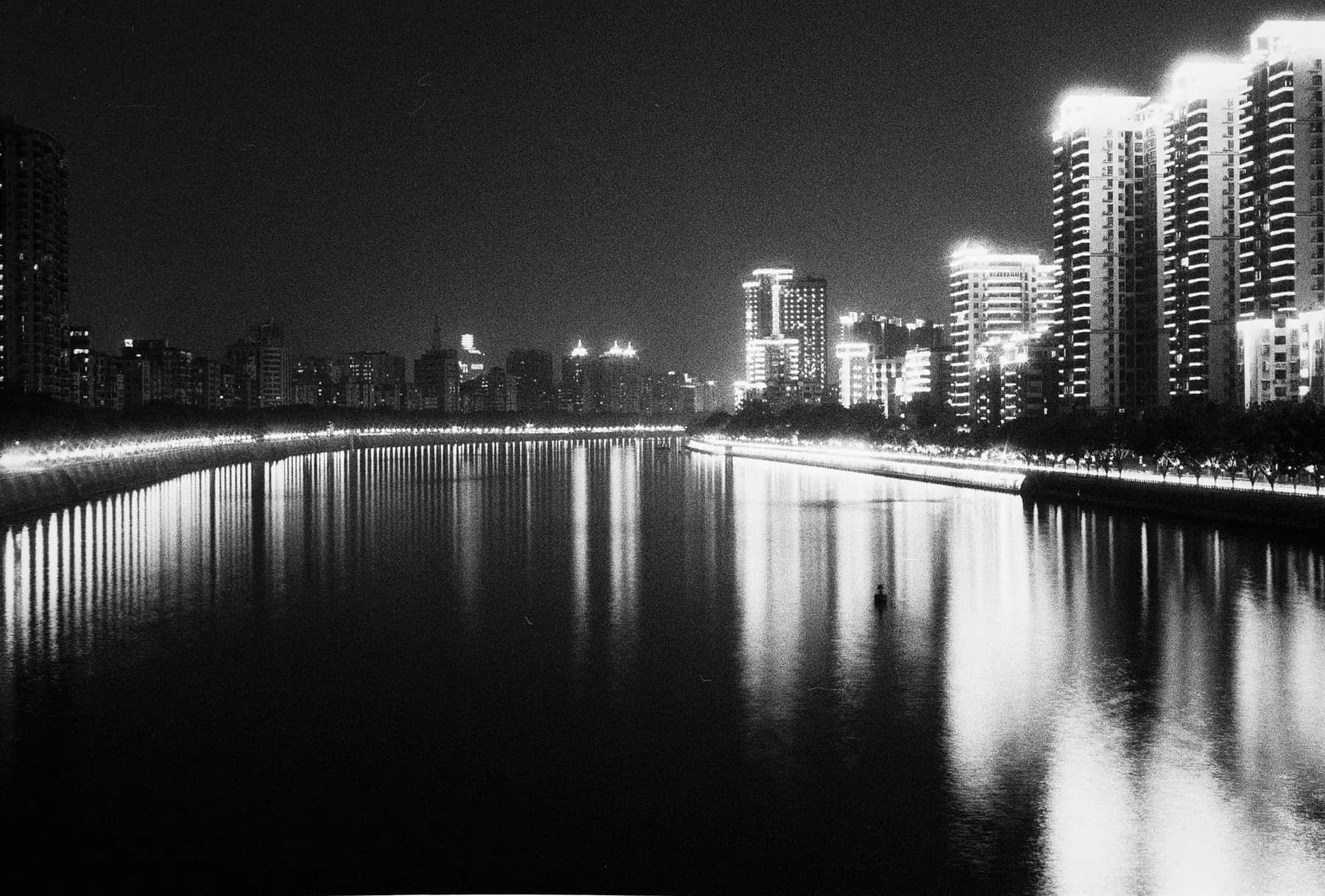 Night film photography scene for exposure tools